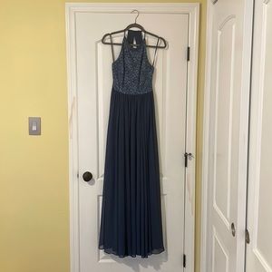 Blue Vera Wang Gown, open back, formal, black tie (size 2)